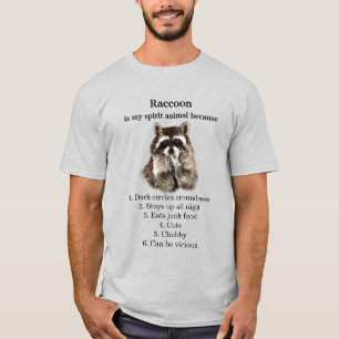 Funny Racoon Spirit Animal Humour T-Shirt