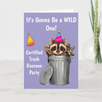 Funny Racoon Trash Can Birthday Design