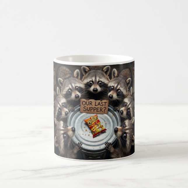 Funny Racoon Trash Can Last Supper Mug (Center)