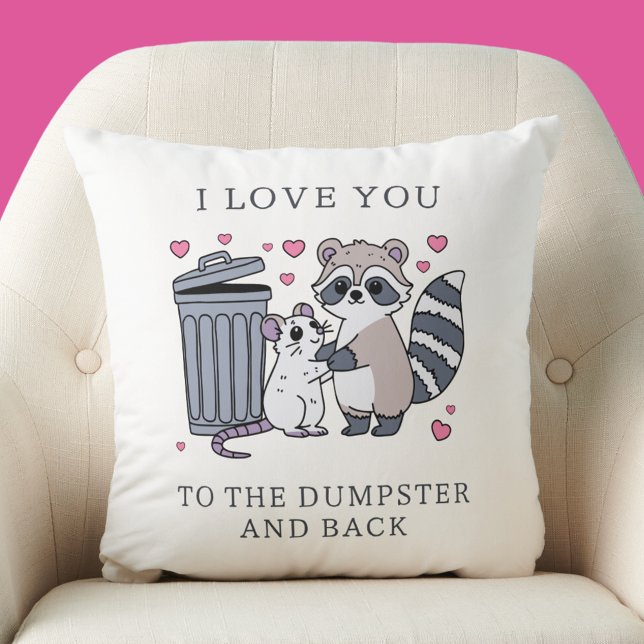 Funny Racoon Valentines Day Cushion (Funny Raccoon Valentines Day Throw Pillow
)