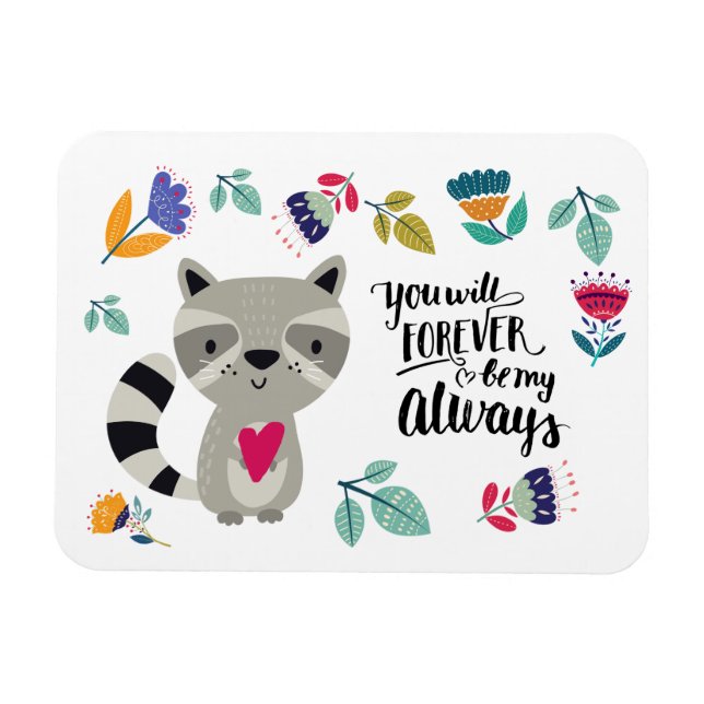 Funny Racoon Valentine's Day Gift Magnet (Horizontal)