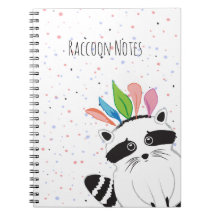 Funny Racoon with feathers on his head