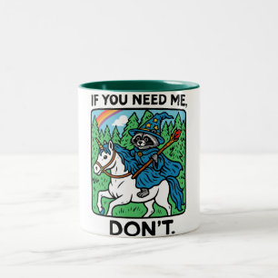 Funny Racoon Wizard Trash Panda Coffee Hilarious Two-Tone Coffee Mug