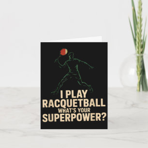 Funny racquetball superpower retro poster saying F Card