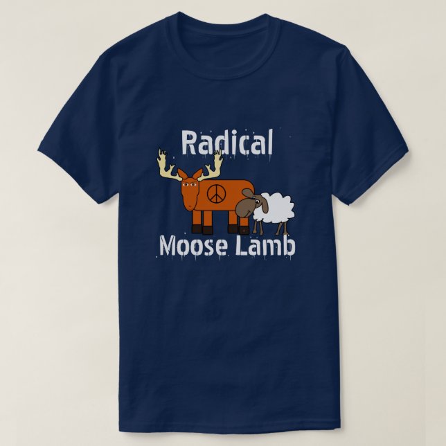 Funny "Radical Moose Lamb" T-Shirt (Design Front)
