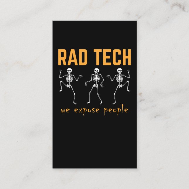 Funny Radiologist Skeletons Xray Radiology Business Card (Front)