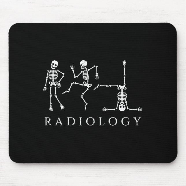 Funny radiology skeleton dancing xray technician mouse pad (Front)