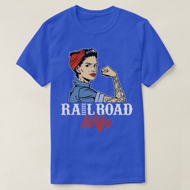 Funny Railroad Wife Train Graphic Railway Lovers T-Shirt (Design Front)
