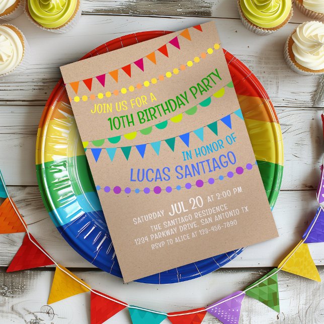 Funny Rainbow Kids' Birthday Invitation (Creator Uploaded)