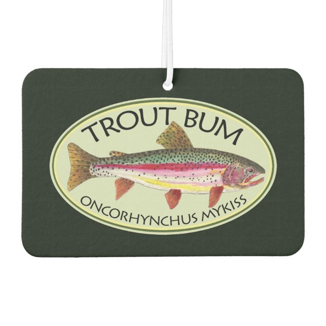 Funny Rainbow Trout Bum Car Air Freshener (Front)