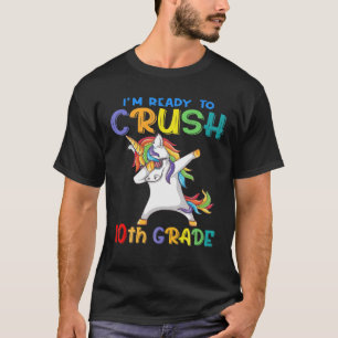 Funny Rainbow Unicorn 10Th Grade Colourful Back To T-Shirt