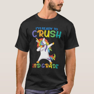 Funny Rainbow Unicorn 2Nd Grade Colourful Back To T-Shirt