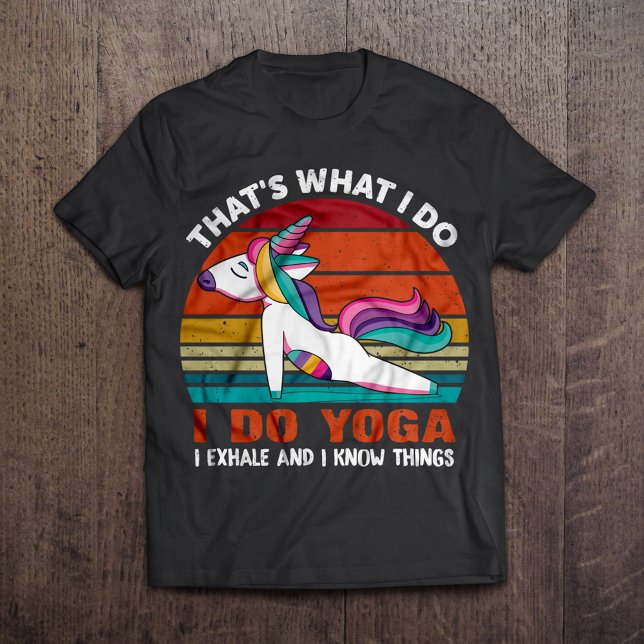 Funny Rainbow Unicorn Yoga T-Shirt (Creator Uploaded)