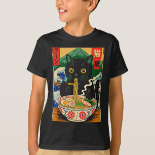 Funny Ramen Cat Japanese Noodle Kitten T-Shirt