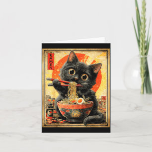 Funny Ramen Cat Noodle Lovers Anime Otaku Card