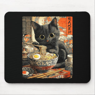Funny Ramen Cat Noodle Lovers Anime Otaku  Mouse Pad
