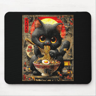 Funny Ramen Cat Noodle Lovers Anime Otaku  Mouse Pad