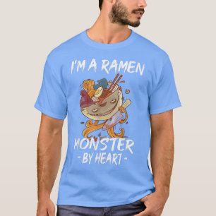 Funny Ramen Monster By Heart - Ramen T-Shirt