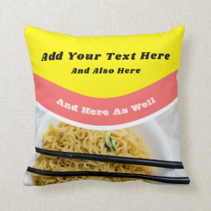 Funny Ramen Noodles Packet Custom Message Cushion