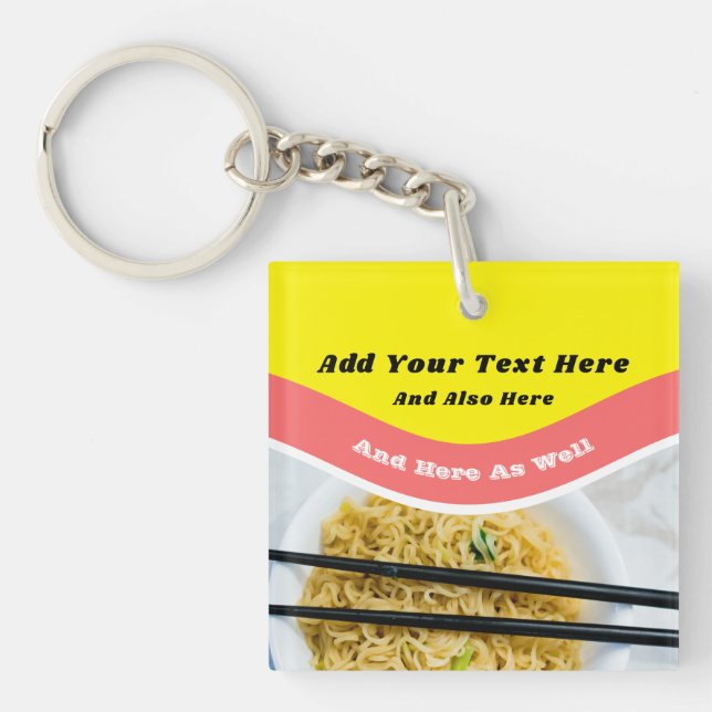 Funny Ramen Noodles Packet Custom Message Key Ring (Front)