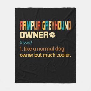 Funny Rampur Greyhound Vintage Retro Dog Mum Dad G Fleece Blanket