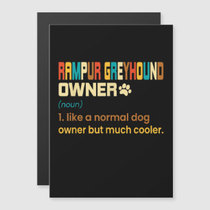 Funny Rampur Greyhound Vintage Retro Dog Mum Dad G Magnetic Invitation