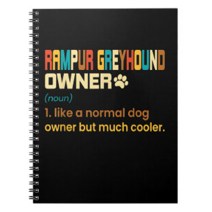 Funny Rampur Greyhound Vintage Retro Dog Mum Dad G Notebook