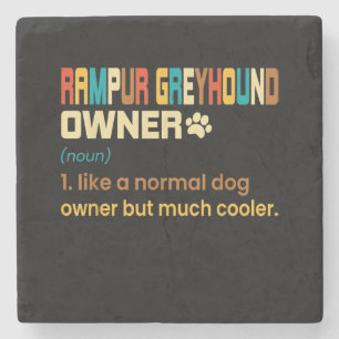 Funny Rampur Greyhound Vintage Retro Dog Mum Dad G Stone Coaster