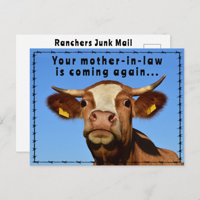 Funny Ranchers Junk Mail Country Western Tales  Postcard (Front/Back)