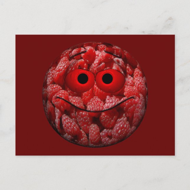Funny Raspberry Emoticon Postcard (Front)