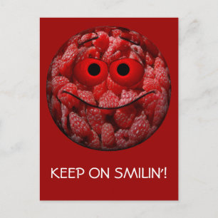 Funny Raspberry Emoticon Postcard