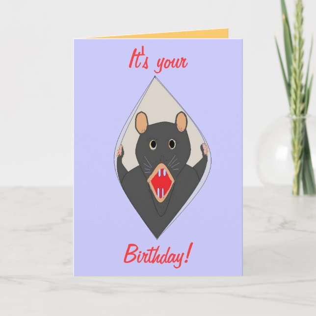 Funny Rat birthday card for anyone. (Front)