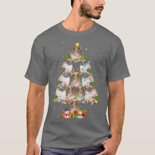 Funny Rat Lover Xmas Lighting Santa Rat Christmas T-Shirt