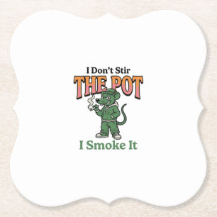 Funny Rat Pot Quote Vintage Engraving Design_1 Paper Coaster