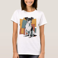 Funny Rat Terrier Puppy Dog Abstract Art