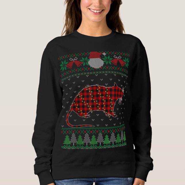 Funny Rat Ugly Sweater Christmas Animals Lights Xm (Front)