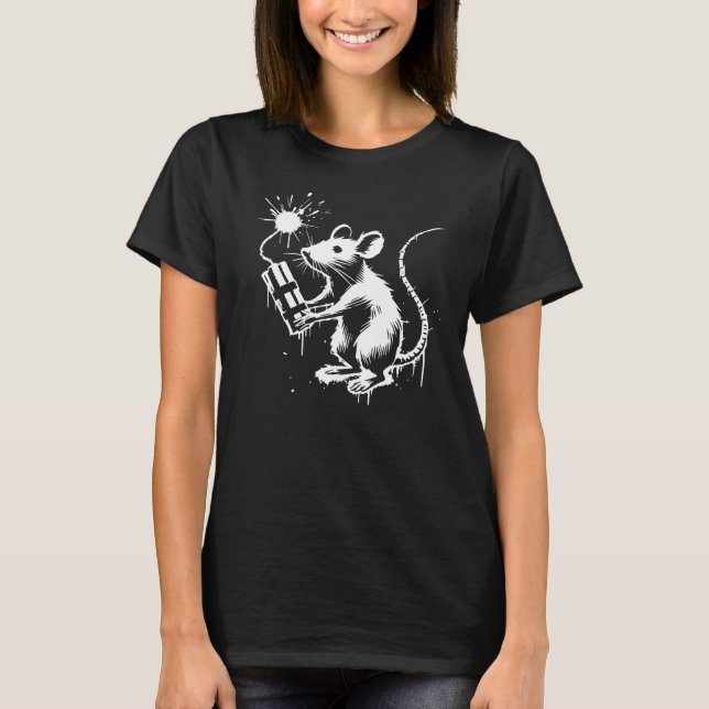 funny rat with a dynamite. T-Shirt (Front)