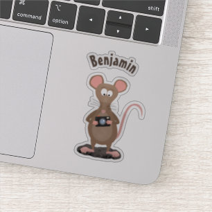 Funny rat with camera cartoon illustration