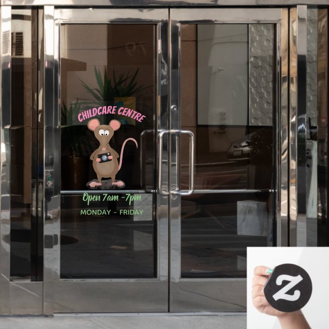 Funny rat with camera cartoon illustration (Office Door)