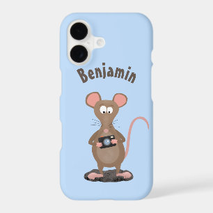 Funny rat with camera cartoon illustration