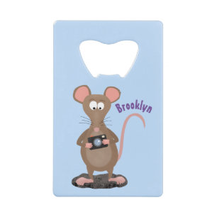 Funny rat with camera cartoon illustration