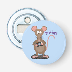 Funny rat with camera cartoon illustration bottle opener