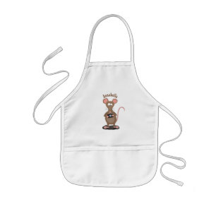 Funny rat with camera cartoon illustration kids apron
