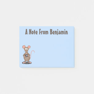 Funny rat with camera cartoon illustration post-it notes