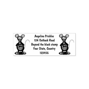 Funny rat with camera cartoon illustration self-inking stamp