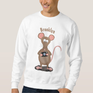 Funny rat with camera cartoon illustration sweatshirt