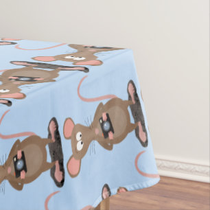 Funny rat with camera cartoon illustration tablecloth