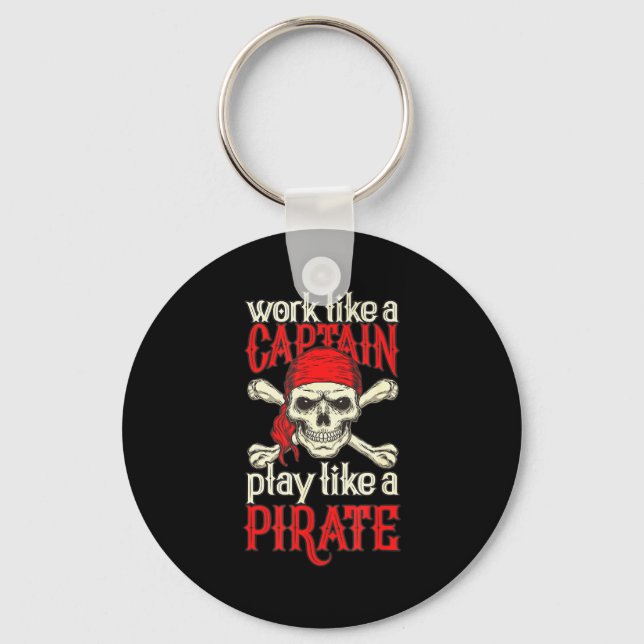 Funny Rate Work Like A Captain Play Like Rate For  Key Ring (Front)