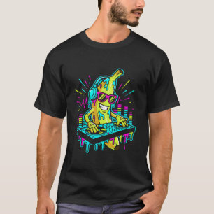 Funny Rave DJ Banana Turntable EDM Music Festival T-Shirt