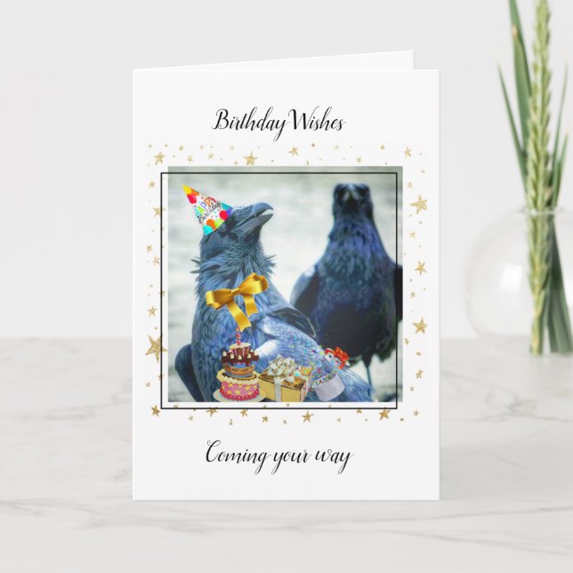 Funny Raven Birthday Card (Front)
